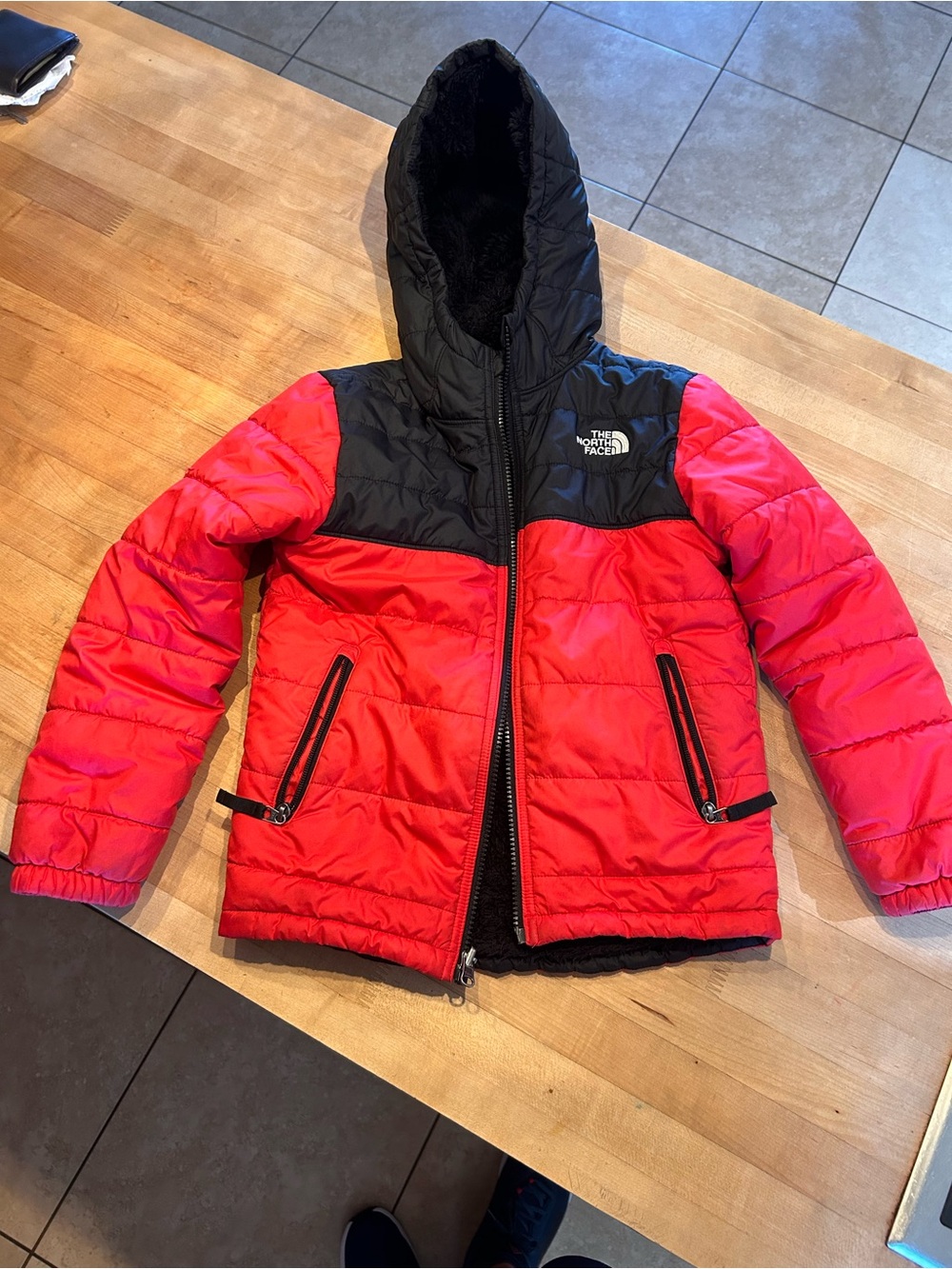 The North Face Boys Reversible Mount Chimbo Hooded Jacket Size Small
